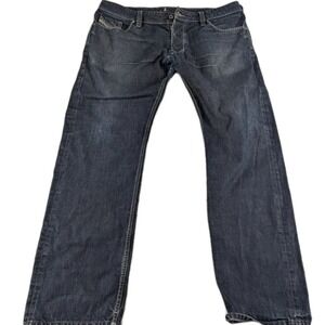 Diesel Jeans Men 40x32 Blue Larkee Regular Straight Leg Denim